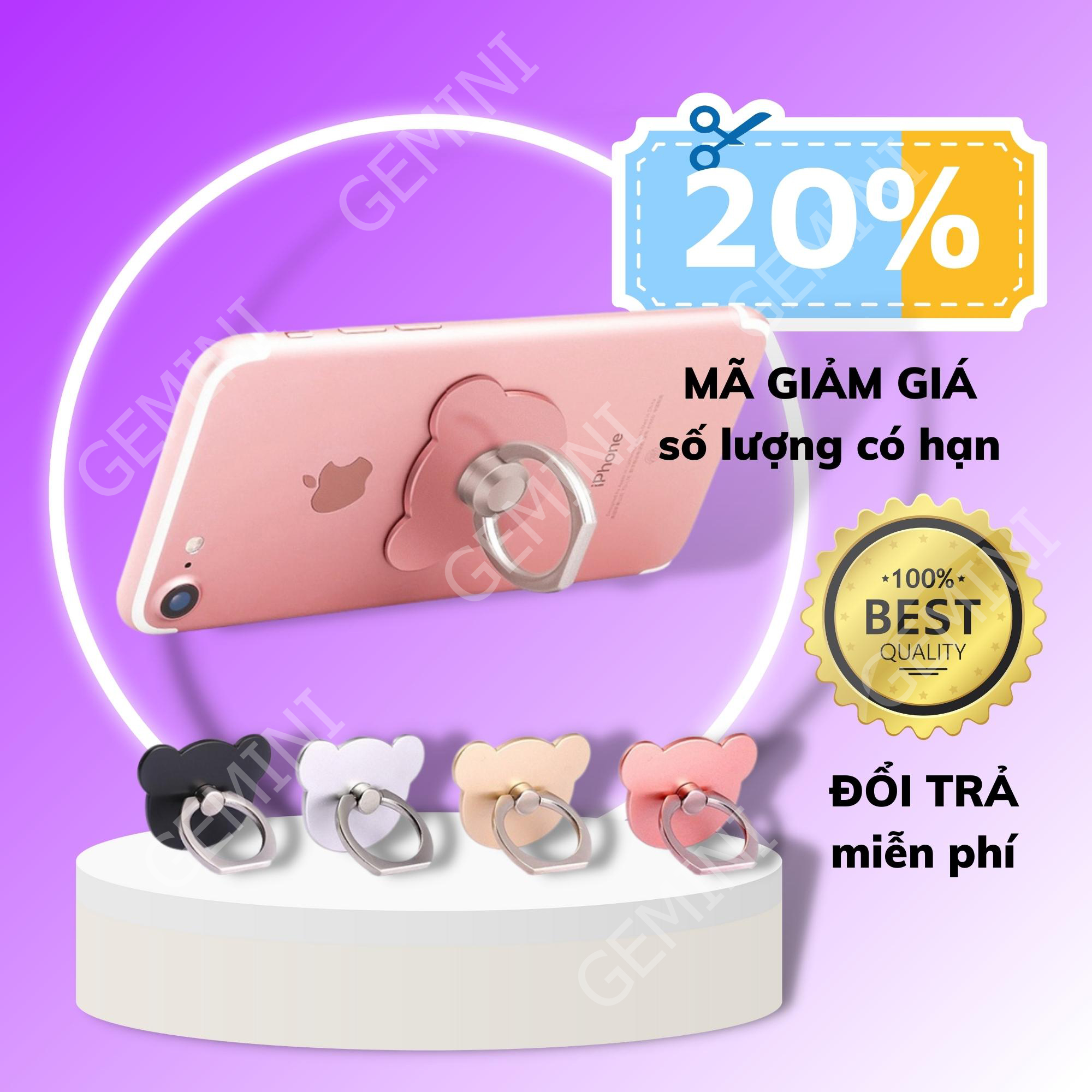 Combo 5 giá đỡ điện thoại hình nhẫn ngẫu nhiên màu