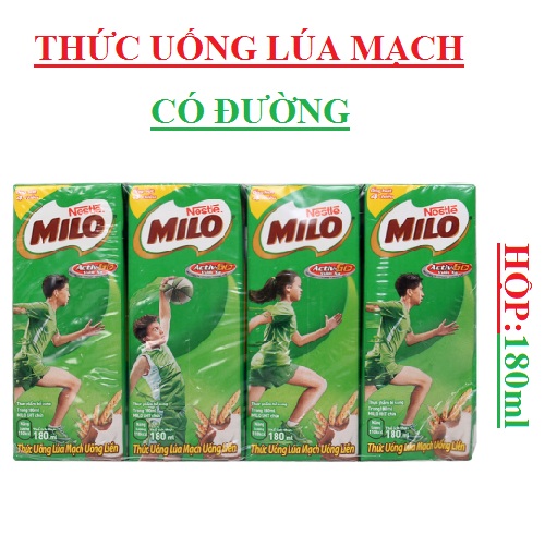 Thùng 48 hộp sữa Nestlé MILO - Phiên bản lốc 12 hộp x 180ml T7/2023
