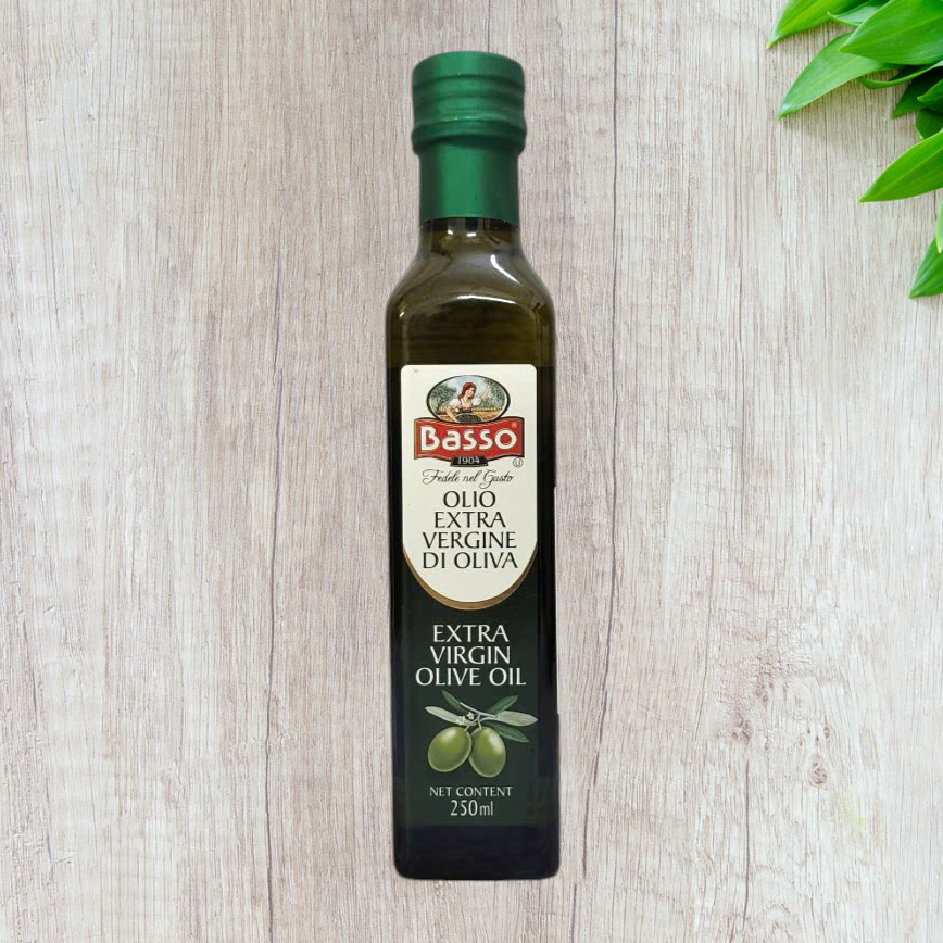 BASSO [chai EXTRA nhỏ 250ml] DẦU Ô LIU Ý NGUYÊN CHẤT BASSO Extra Virgin Olive Oil