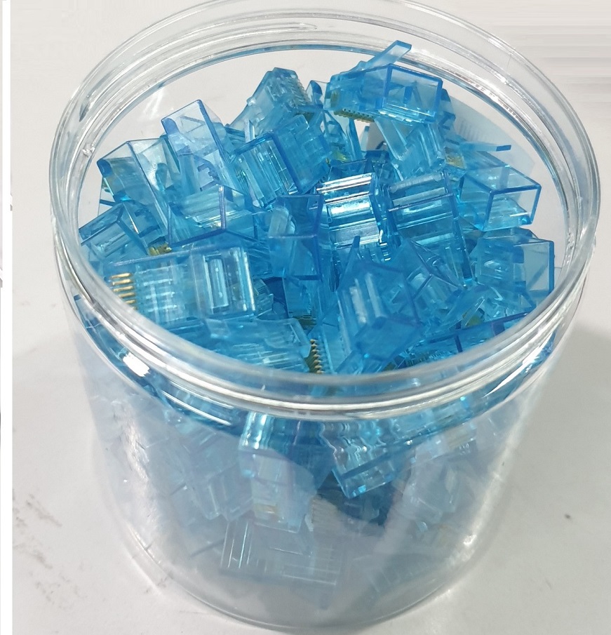 Đầu Bấm Hạt Mạng Rj45 Cat6 Hộp 100 Hạt Màu Xanh Dương