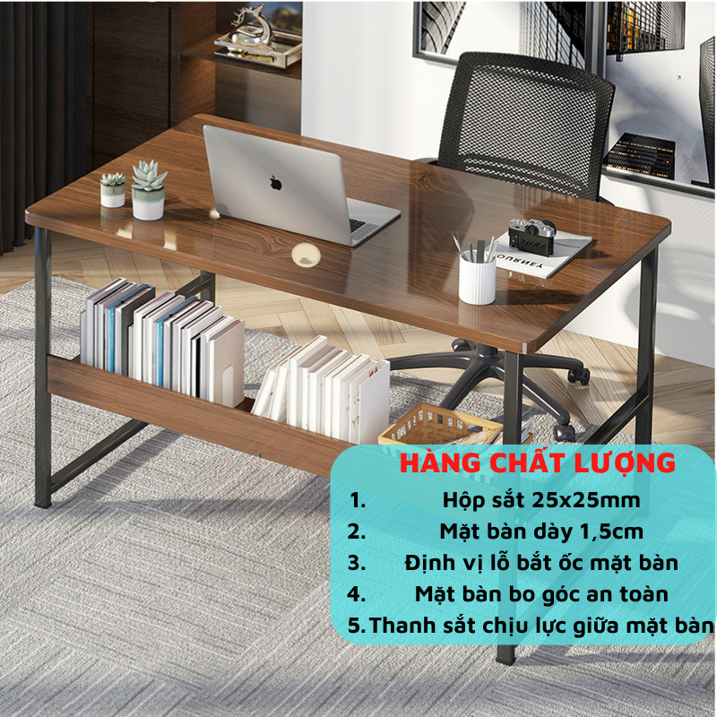 Bàn làm việc có giá sách, bàn học sinh có kệ lửng kiểu hàn nhiều kích thước đa dạng phù hợp với mọi không gian