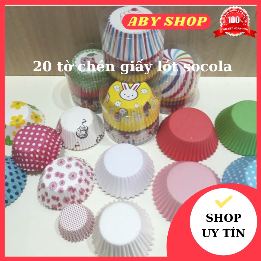 Chén giấy lót socola cupcake ⚡ GIÁ TỐT ⚡ khuôn giấy làm bánh nhiều màu sắc