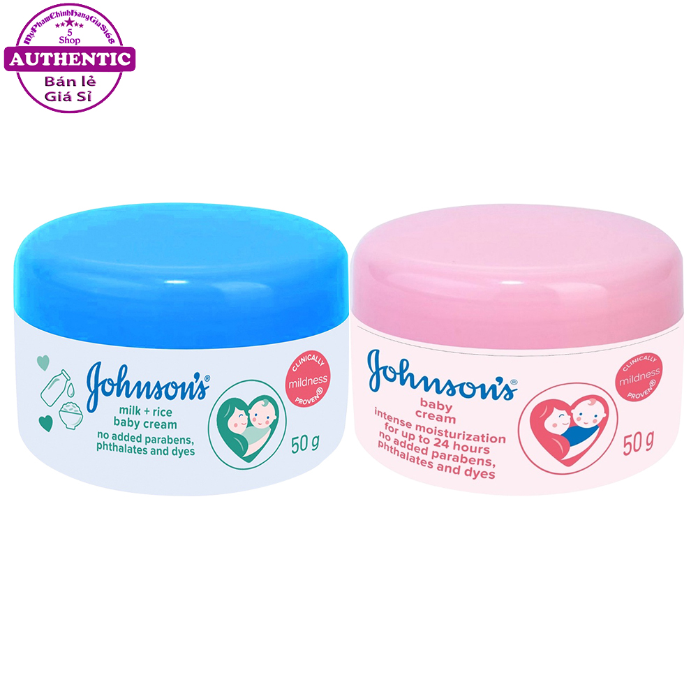 Kem dưỡng ẩm chống nẻ da Johnson's Baby Milk + Rice Cream 50g