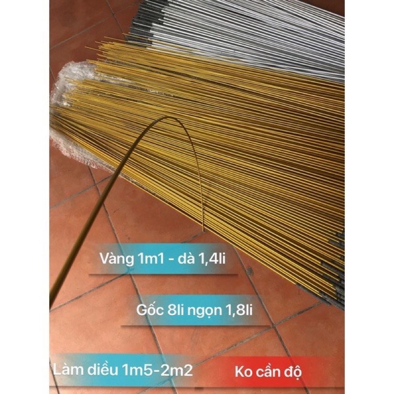 Nan cacbon vàng 1m1 -1m25-1m4 làm diều - cần câu
