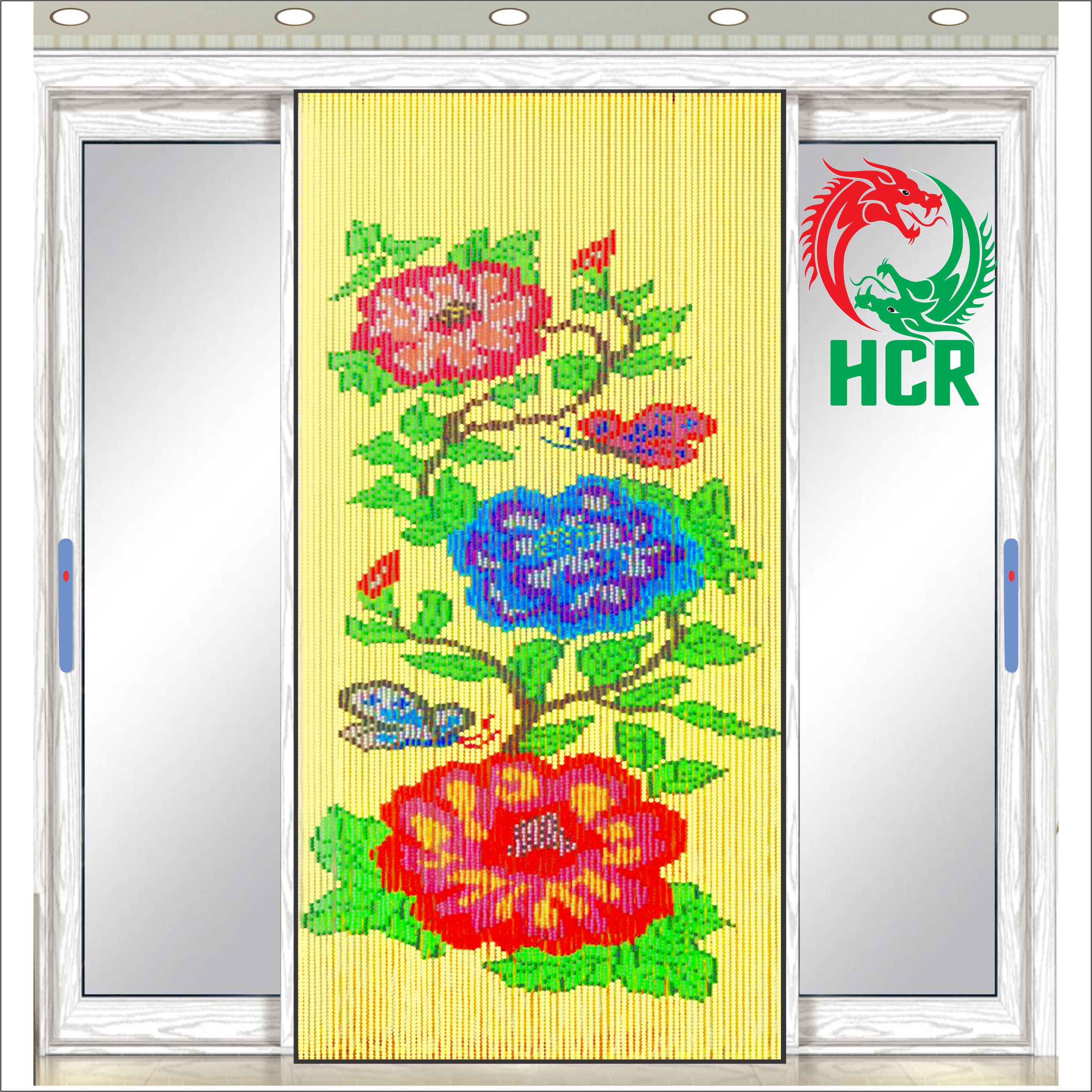 Màn hạt nhựa - công ty hai con rồng - code 847 hoa hồ điệp