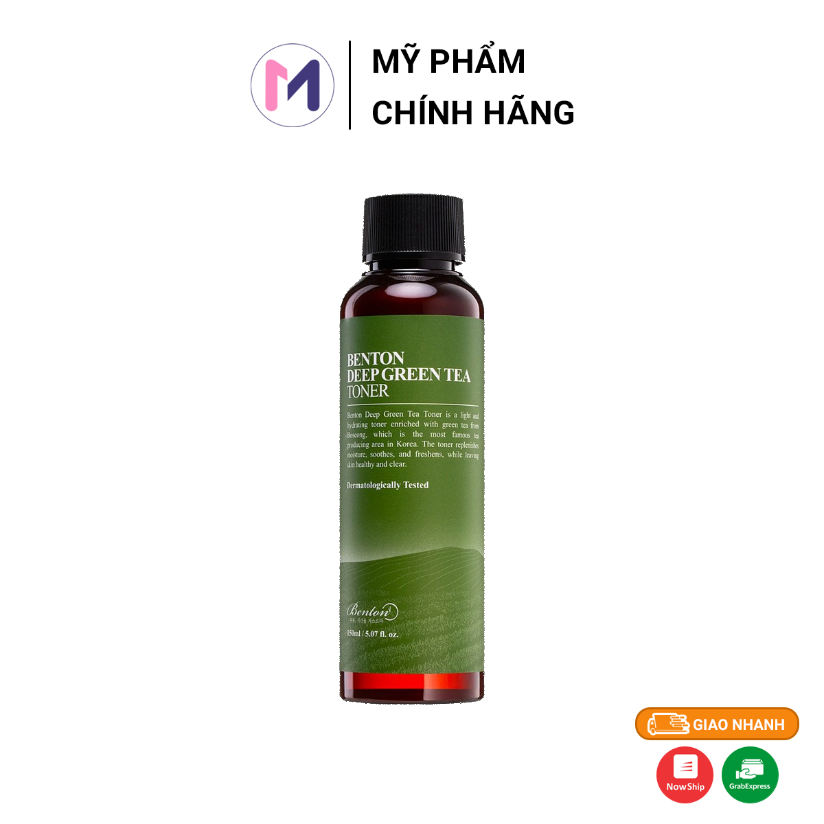 Nước hoa hồng cấp ẩm cho da dầu mụn Benton Deep Green Tea Toner