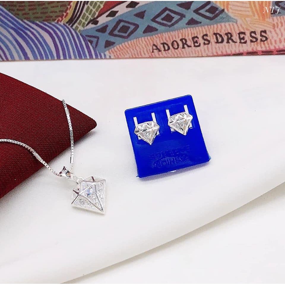 BỘ TRANG SỨC BẠC TA - BỘ HÌNH KC SIÊU XINH / Shop bạc BiBi cam kết bạc chuẩn, chất lượng kèm bảo hành
