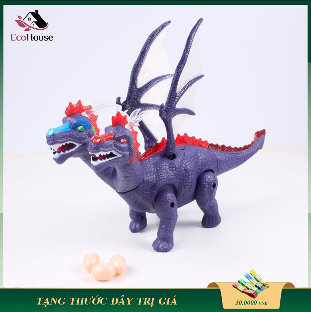 Đồ chơi trẻ em khủng long hai đầu có nhạc có đèn, đẻ trứng (hai đầu to), đồ chơi giải trí vui nhộn, bảo hành 3 tháng, lổi đổi mới trong 7 ngày đầu nhận hàng
