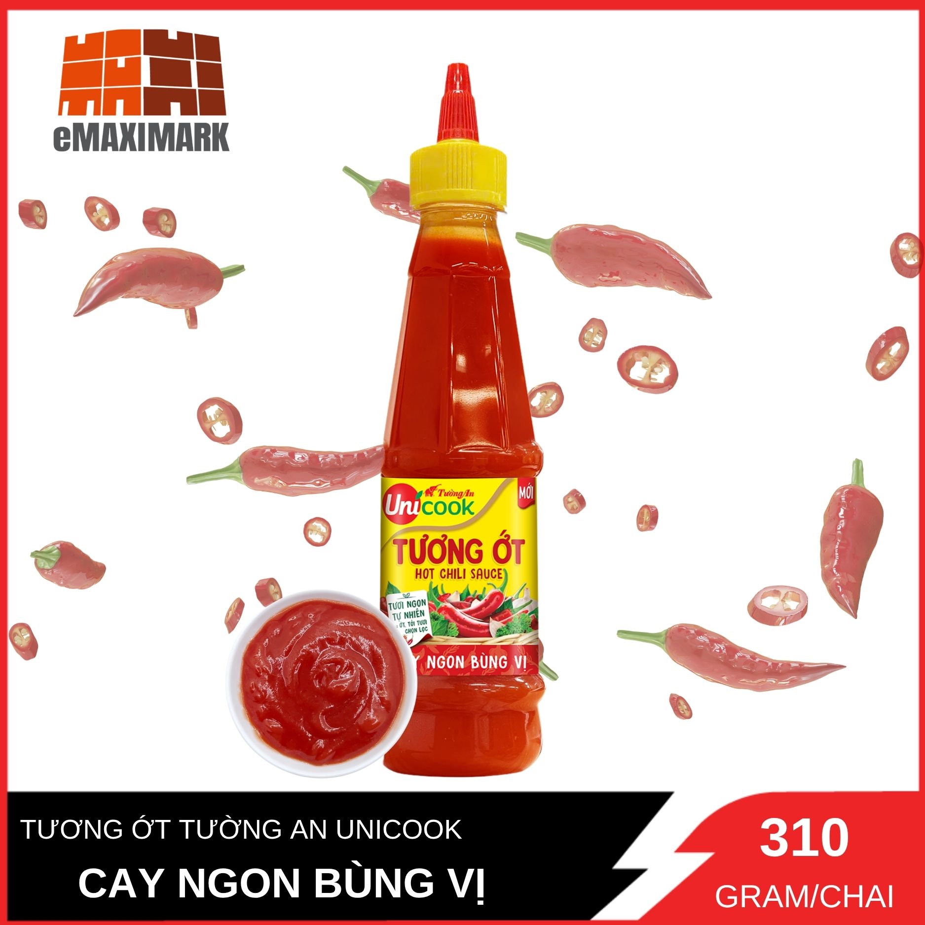 COMBO 2 CHAI TƯƠNG ỚT TƯỜNG AN UNICOOK 310G/CHAI x2