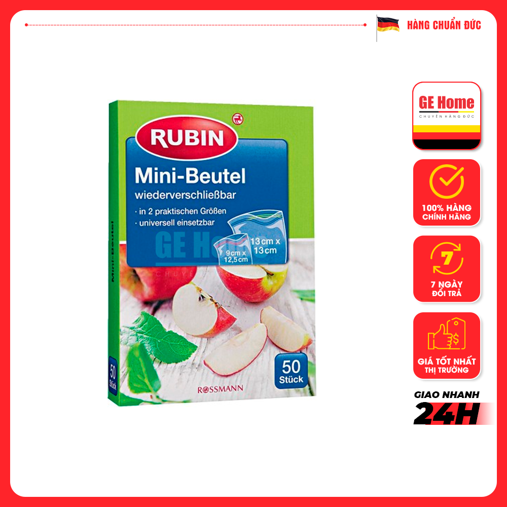 Túi trữ đông - trữ tủ mát Rubin mini có khoá Zip