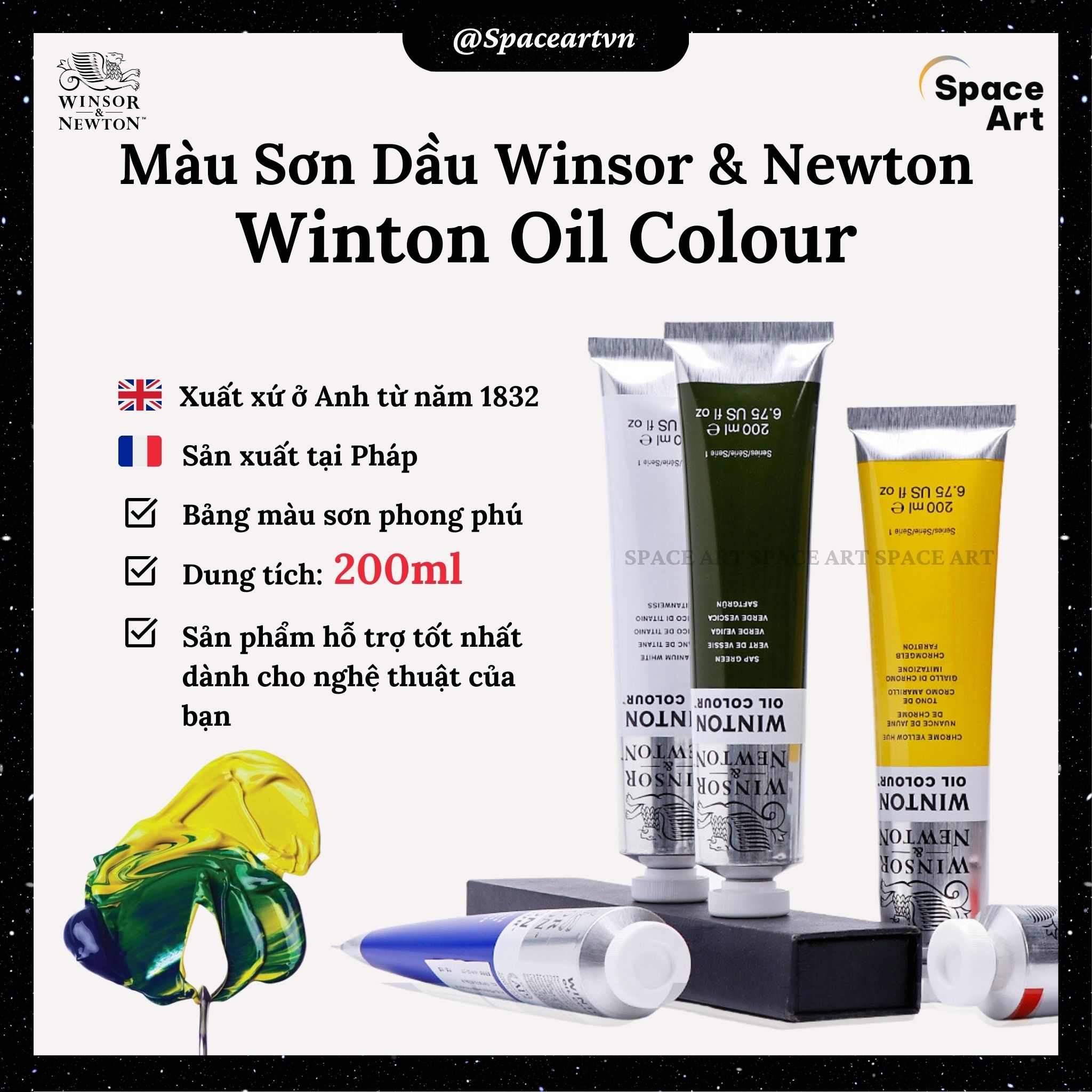 Màu Sơn Dầu Winsor & Newton Dòng Winton Oil Colour Tube 200ml