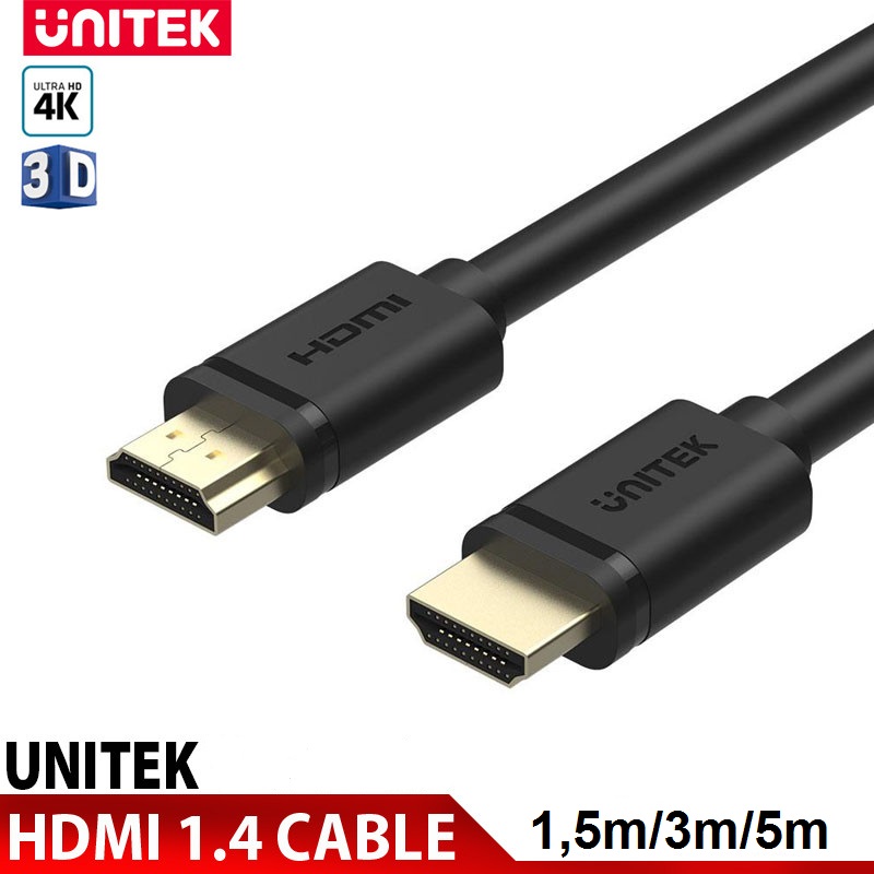 Dây cáp hdmi 1.5m 3m 5m unitek chuẩn 4k ultra hd và 3d , dây hdmi 1.5m, kết nối tivi độ nét cao, 2 đầu chuẩn 4k