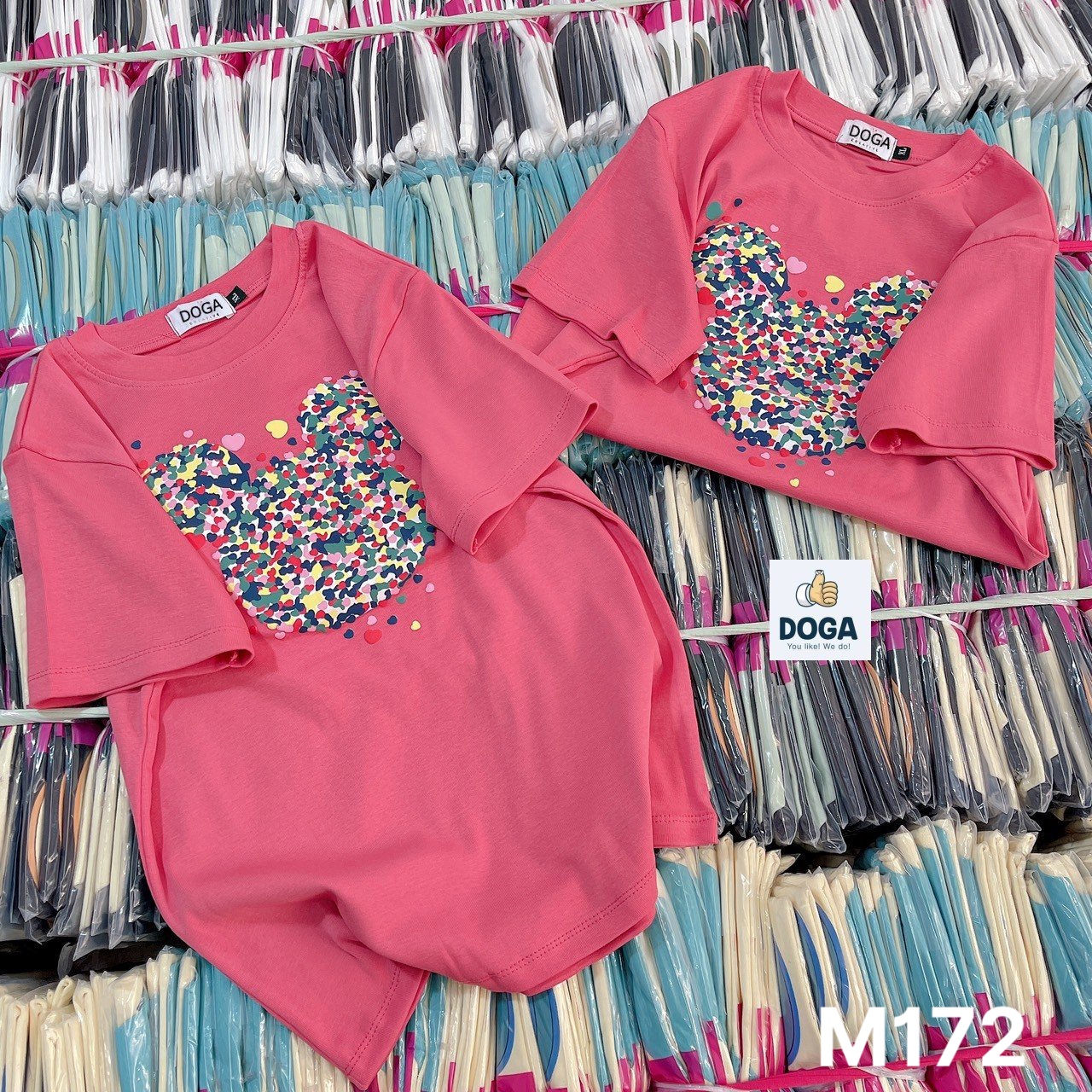 Áo Thun dáng baby tee có size 35kg đến 62kg chất BORIP COTTON Xịn DOGA tay ngắn cổ tròn in trẻ trung màu thoáng mát, hut mồ hôi. không xù lông  M172