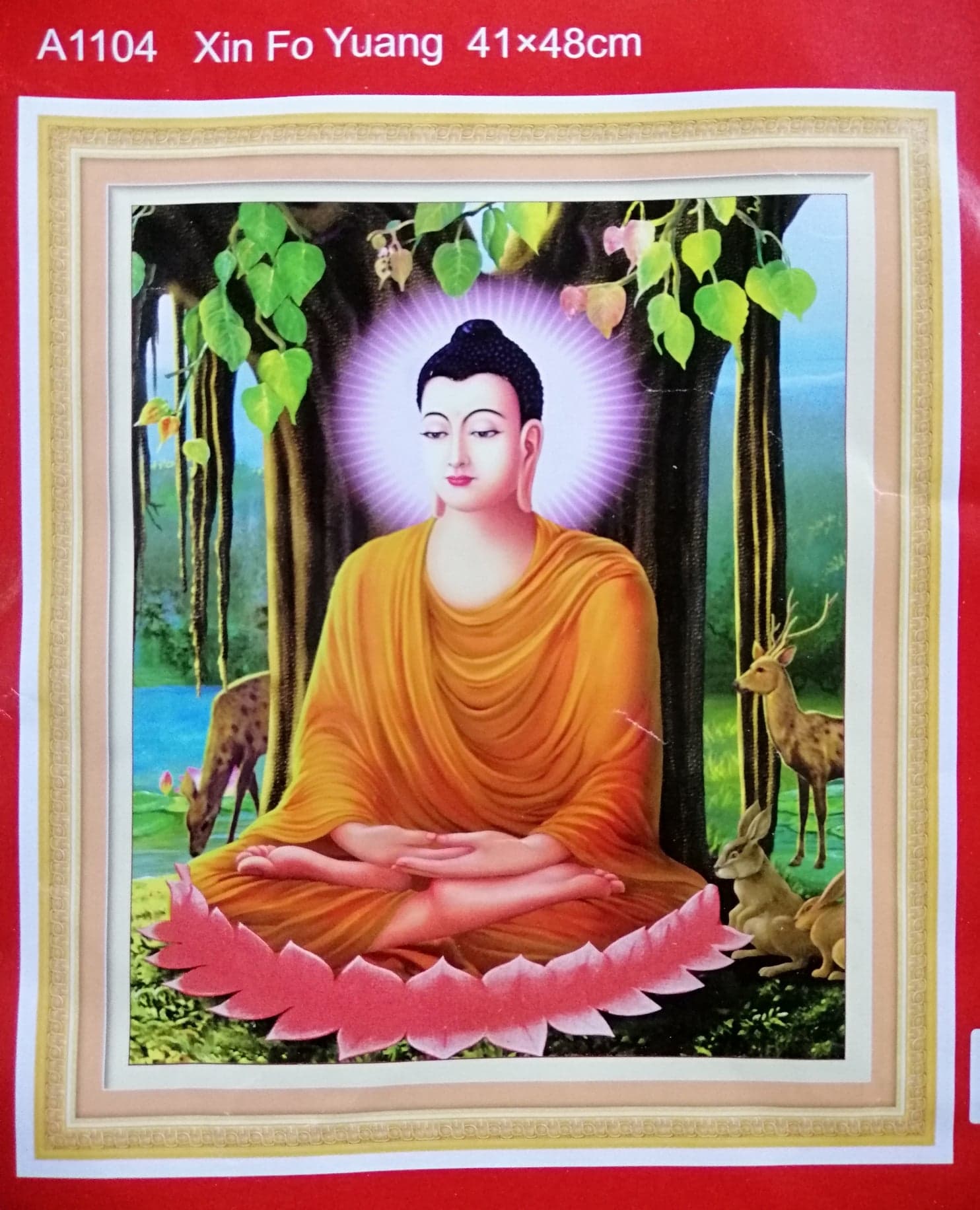 Tranh thêu chữ thập phật thích ca a1104