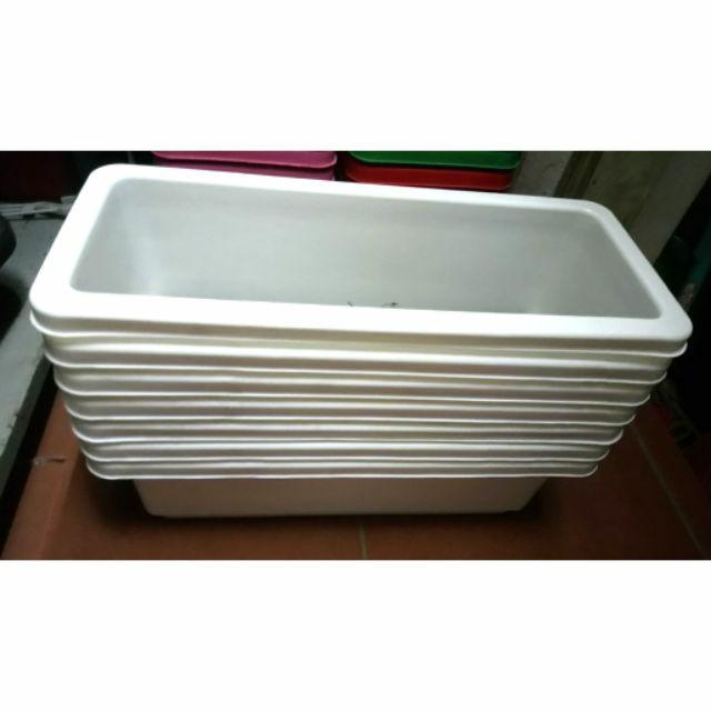 Combo 10 Chậu Nhựa Trồng Rau Màu Trắng 65cm X 42cm X 17cm