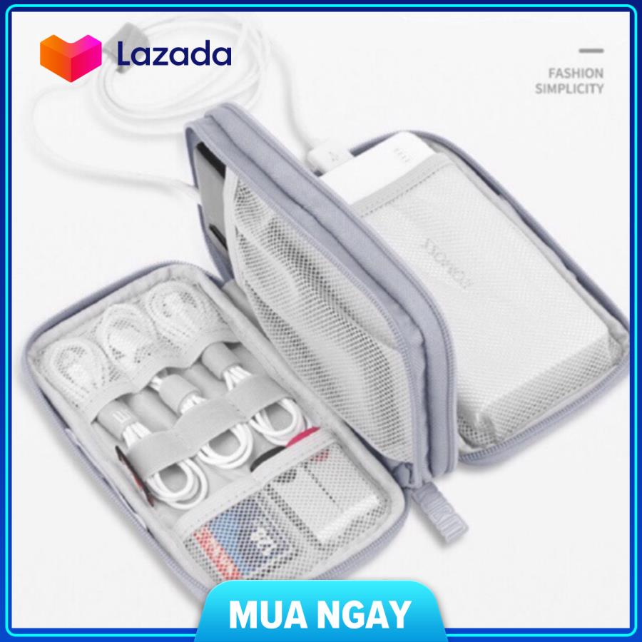 Túi phụ kiện công nghệ đựng pin sạc dự phòng điện thoại cáp sạc usb tai nghe chính hãng BUBM có quai cầm CDBSC CDBMYB