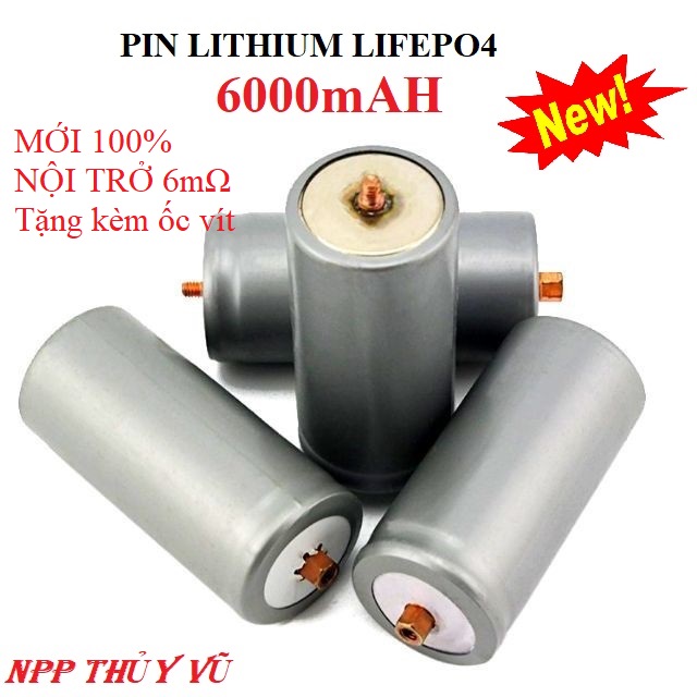 Combo 50 viên pin 32650 dung lượng 6000mah - kèm ốc vít
