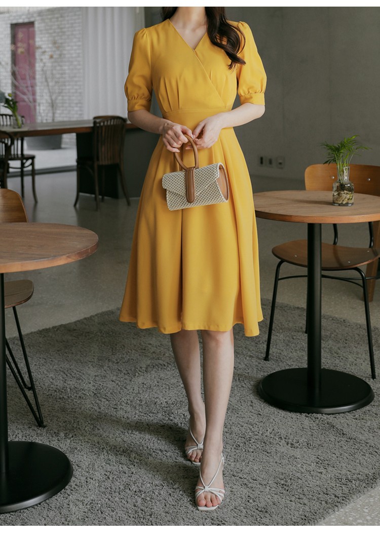 Đầm cổ v chit eo phong cách hàn quốc cực hot