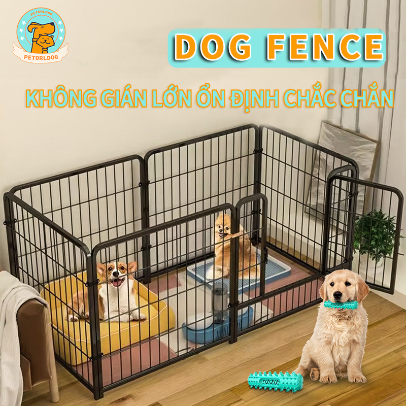Petorldog quây, chuồng thú cưng loại lớn - nan ống siêu dày cao cấp - chuồng quây chó lớn-gồm 6 tấm ghép 60&60 hoặc 6080cm hoặc 80*80cm