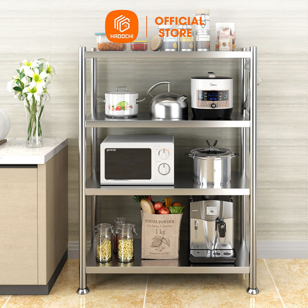 Kệ inox 304 cao cấp hadochi nhập khẩu chính hãng - kệ inox đa năng - để đồ bếp phong cách hiện đại 3-4-5 tầng