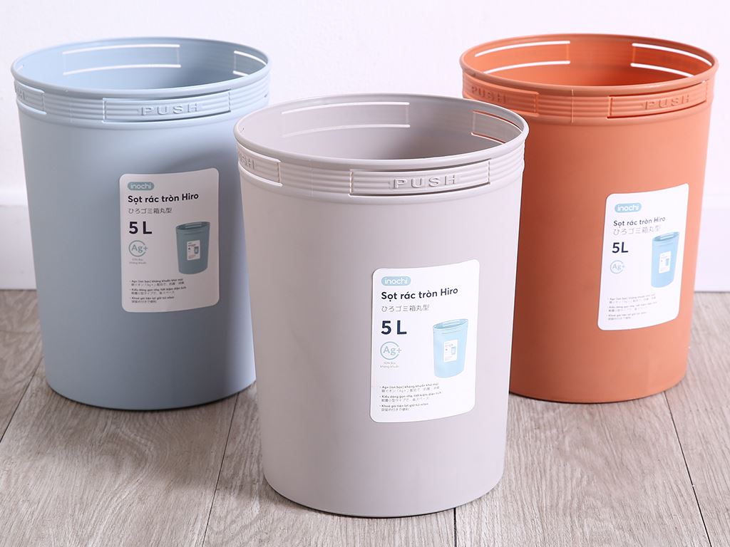 Sọt rác Hiro 5L -  màu xanh nhạt
