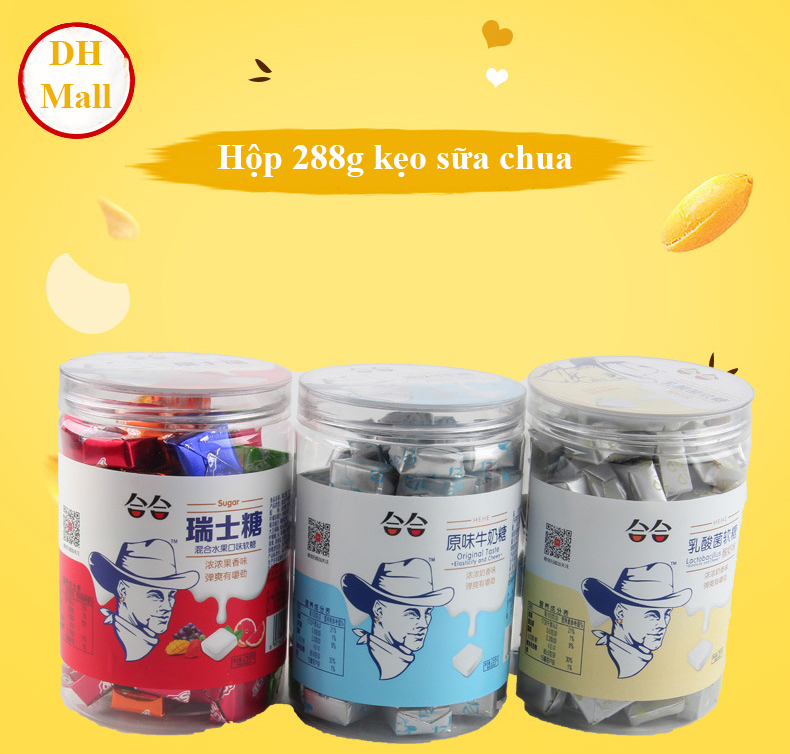 [ KẸO SỮA CHUA THƠM NGON ] Kẹo sữa chua ông già thơm ngon tốt cho hệ tiêu hóa hương vị dịu nhẹ của hoa quả hòa quyện với sữa chua DH Mall