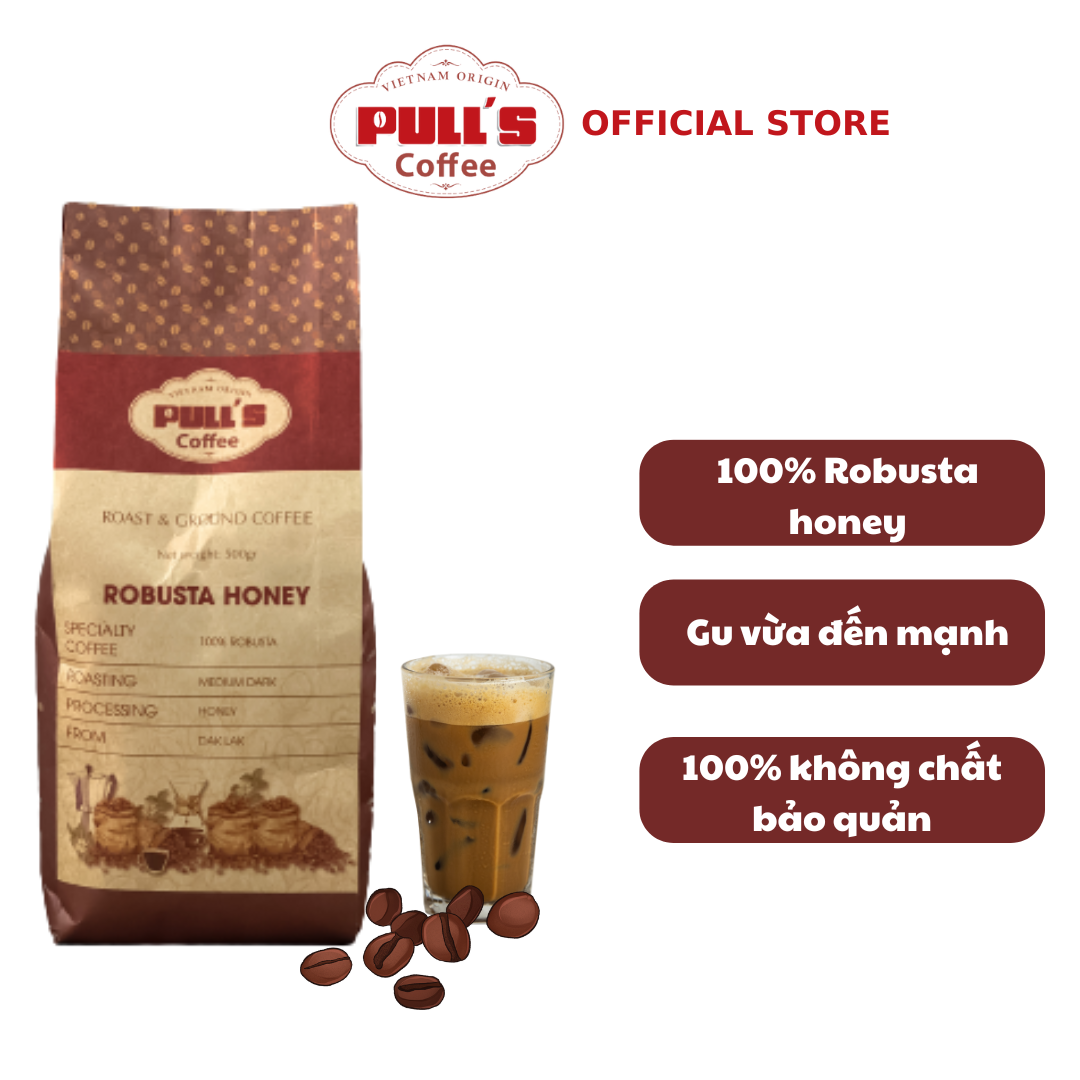 Cà phê robusta honey nguyên chất daklak, vị đắng đậm đà thơm ngon chuẩn pha máy - pha phin