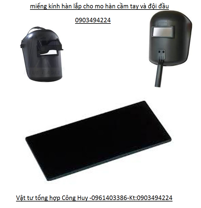 Miếng kính đen lắp cho mo hàn mặt nạ hàn cầm tay-đội đầu kích thước:110x50x2mm