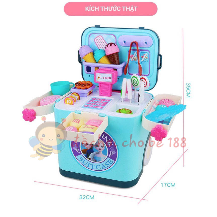 Vali balo Xe Đẩy Bán bánh, bán Kem Elsa