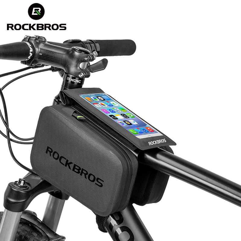 Rockbros Xe Đạp Túi Chống Thấm Nước Màn Hình Cảm Ứng Đi Xe Đạp Túi Top Ống Khung Có Thể Tháo Rời Điện Thoại 2 Trong 1 Bưu Kiện MTB Đường Xe Đạp Phụ Kiện