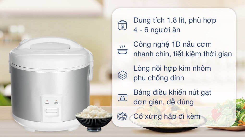 Nồi cơm nắp gài 1.8 lít panasonic sr-mvn18lrax và sr-mvn18frax hàng trưng bày như mới chính hãng 100%
