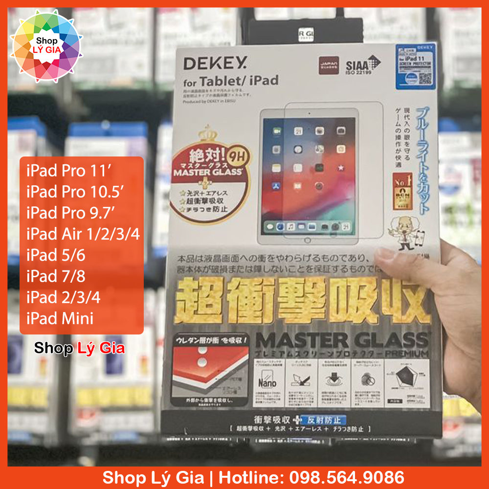 [HÀNG NHẬT BẢN] Kính cường lực iPad cao cấp Dekey | iPad Pro 11', Air 1/2/3/4/5, Mini 1/2/3/4/5/6, Gen 5/6/7/8/9/10