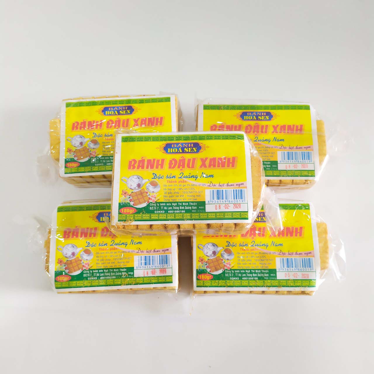 Set 5 gói bánh đậu xanh nướng Hội An-Quảng Nam