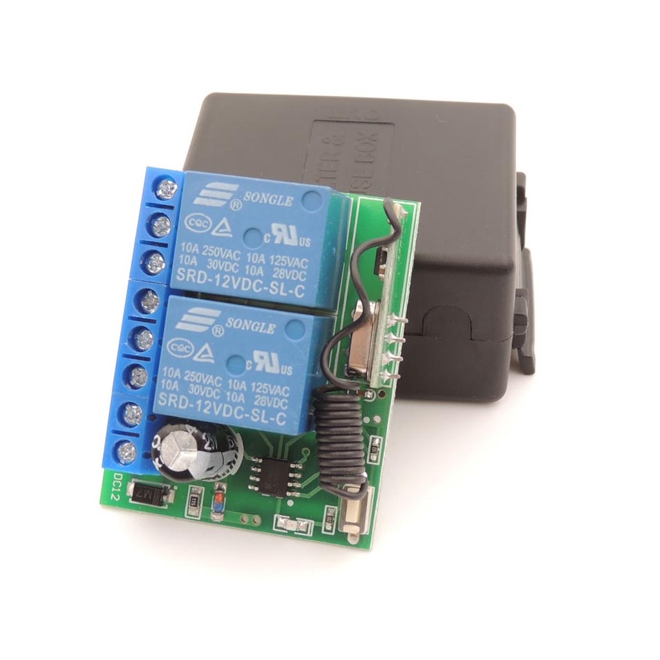 Mạch điều khiển từ xa rf 2 kênh 433mhz 12v