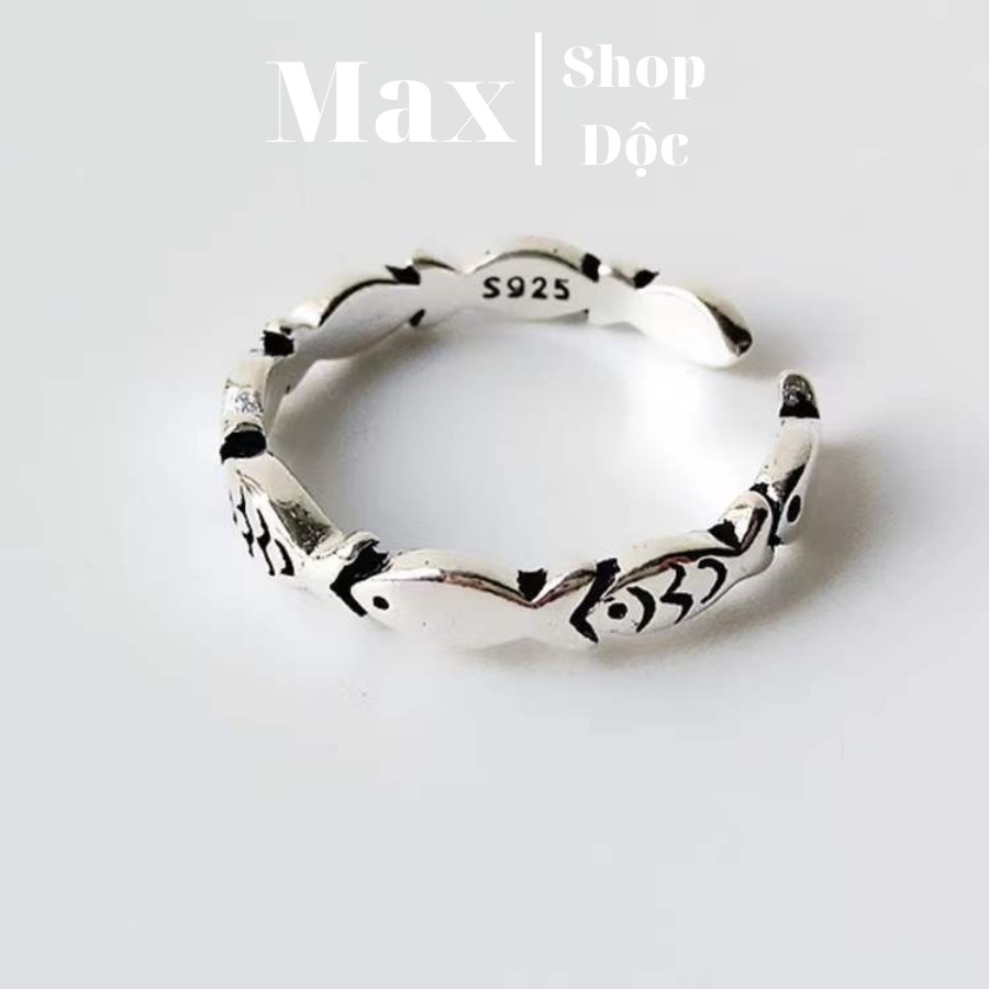 Nhẫn nam nữ titan không gỉ fish ring nhẫn cá freesize màu bạc thời trang - fish ring nam nữ đẹp maxshopdoc