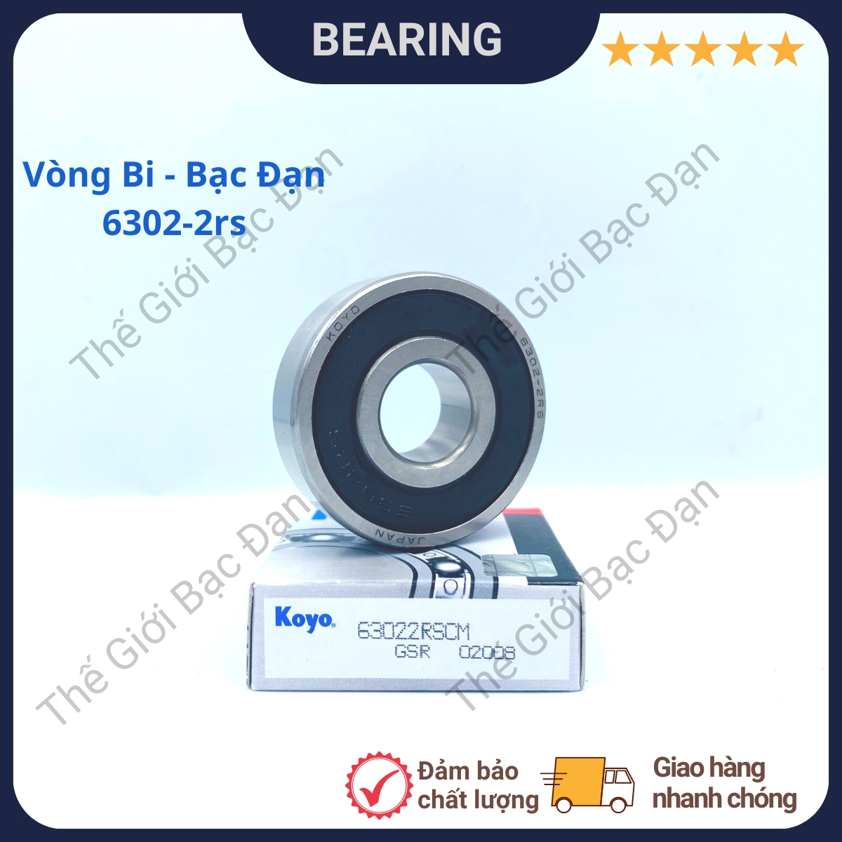 Vòng bi bạc đạn 6302 - 2rs koyo - hàng đẹp - chất lượng cao - thế giới bạc đạn
