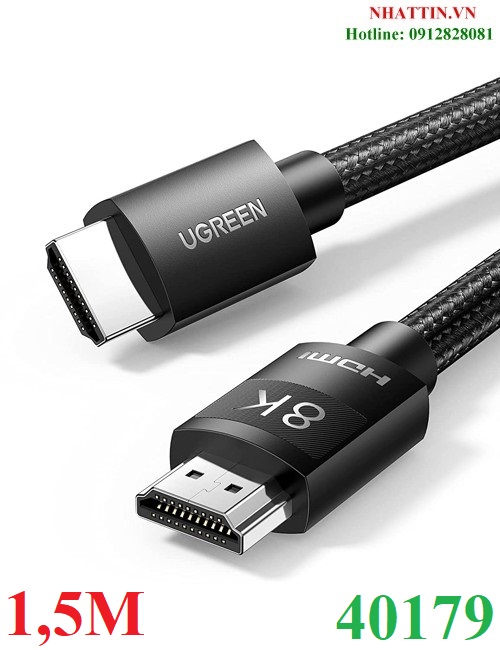 Cáp hdmi 2.1 dài 1,5m 8k 60hz 48gbps hỗ trợ hdr earc ugreen 40179 cao cấp