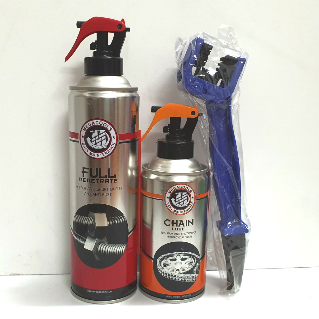 [HCM]Combo bảo dưỡng sên Megacools dưỡng sên 300ml + rửa sên 500m tặng bàn chải chất lượng đảm bảo an toàn đến sức khỏe người sử dụng