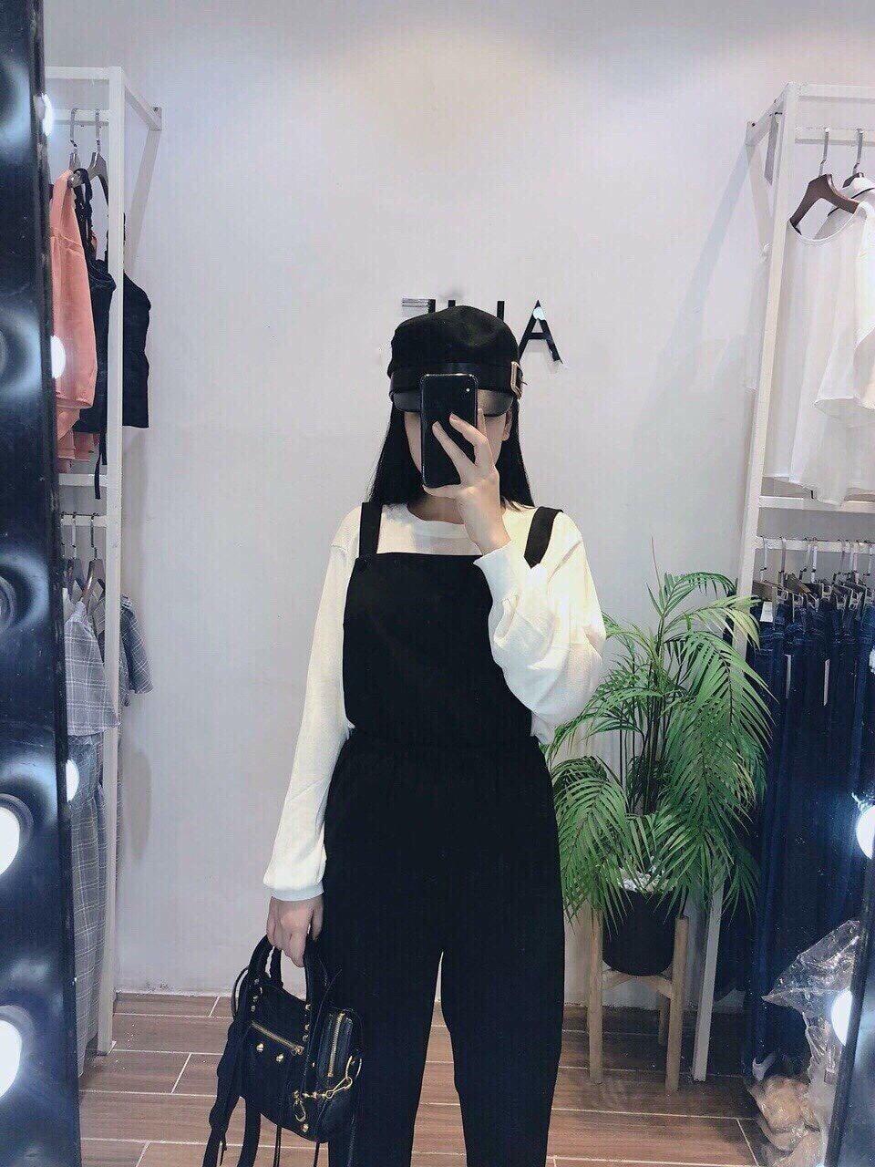 Set quần yếm kèm áo sơ mi siêu xinh