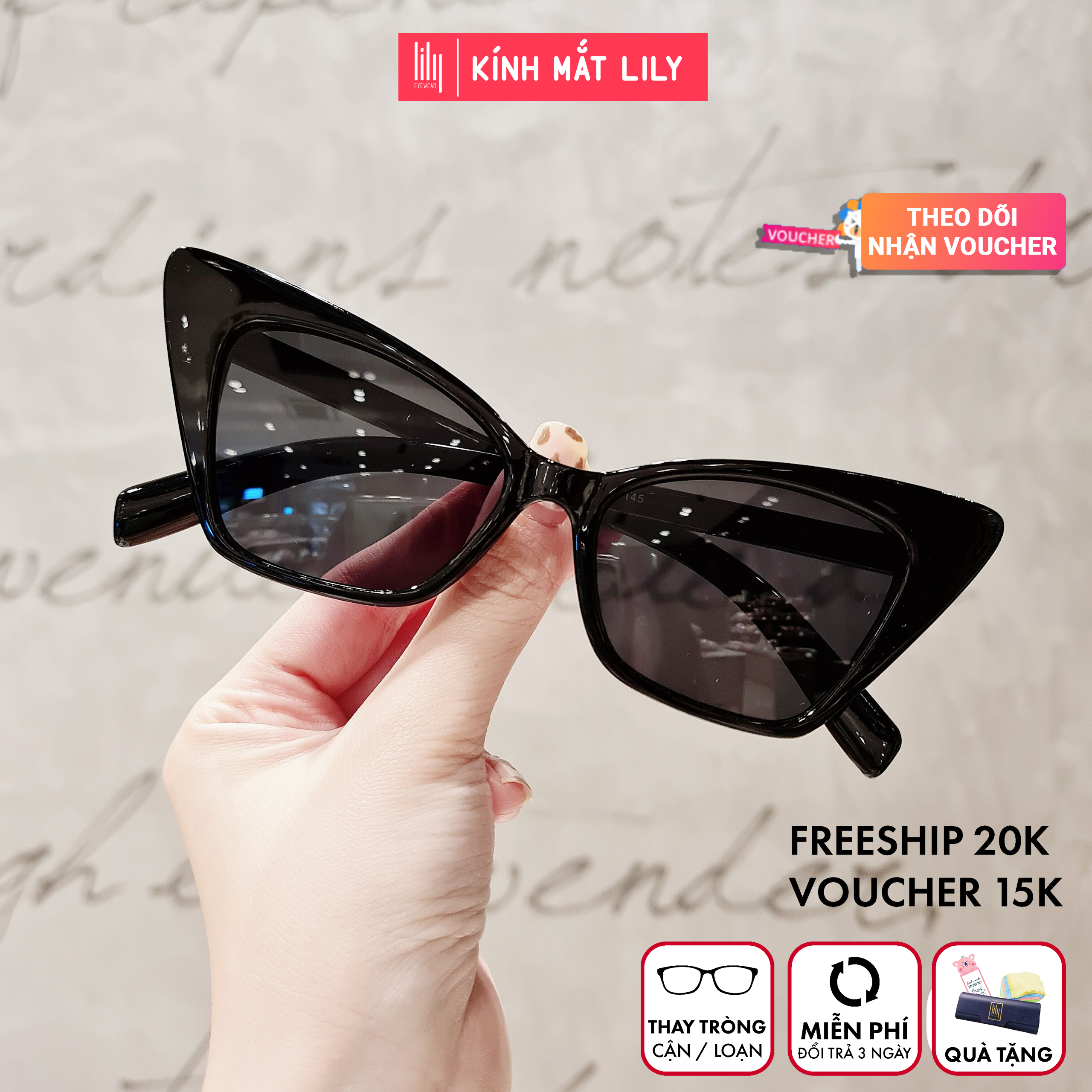 Kính Râm Nữ Mắt Mèo Cá Tính 3502 kèm quà
