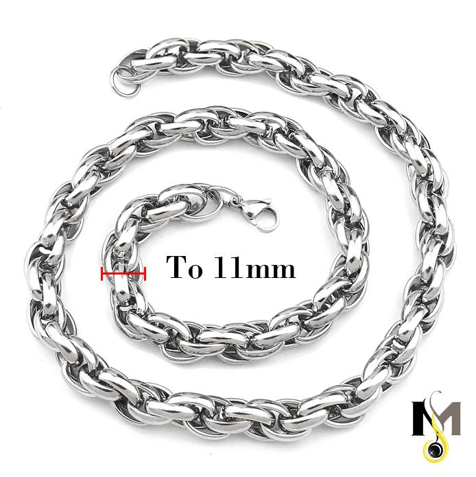 Dây chuyền thời trang nam Inox 3 khoen to lồng nhau 11ly - Không đen, không rỉ