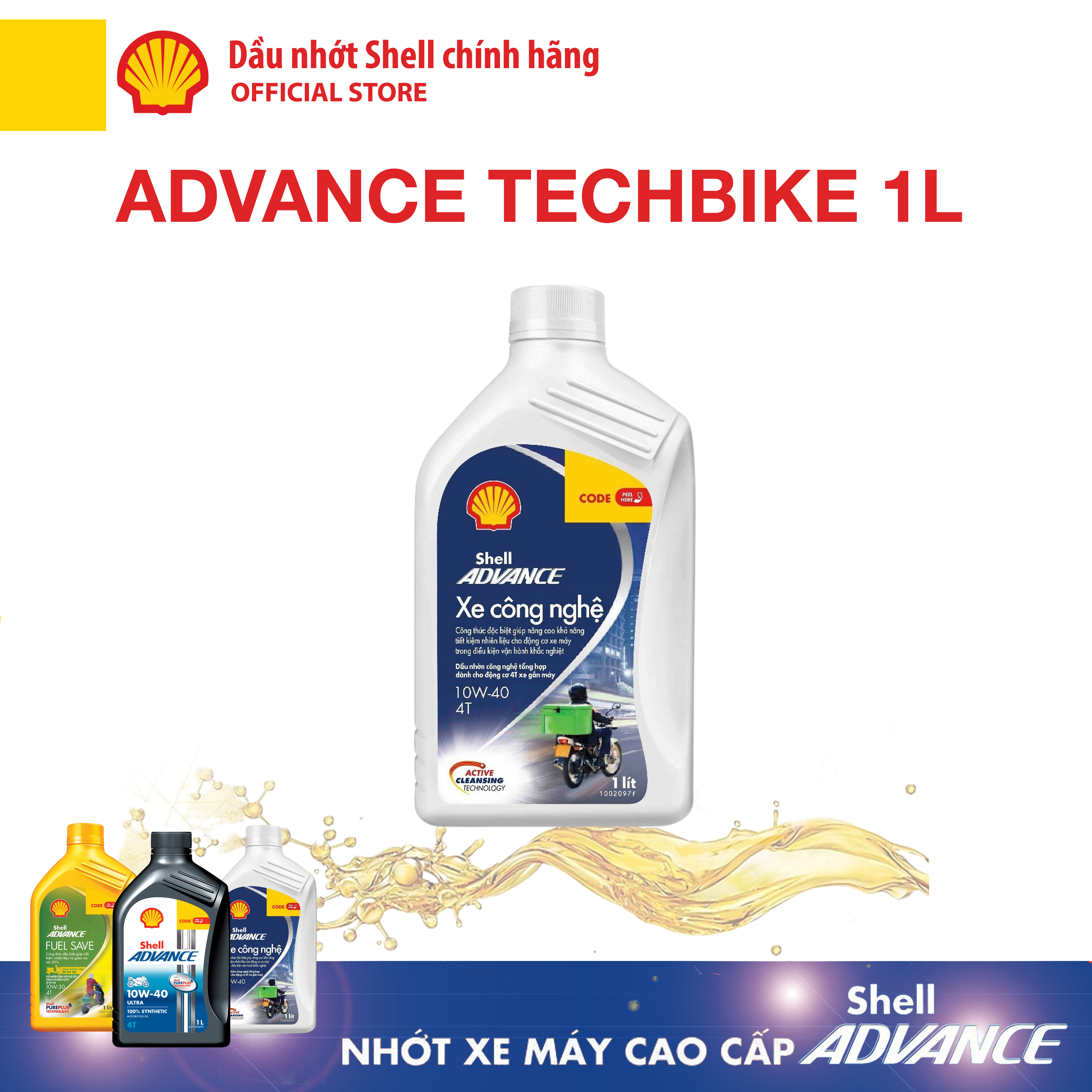 Ah shell advance techbike xe công nghệ sl 10w40 1l