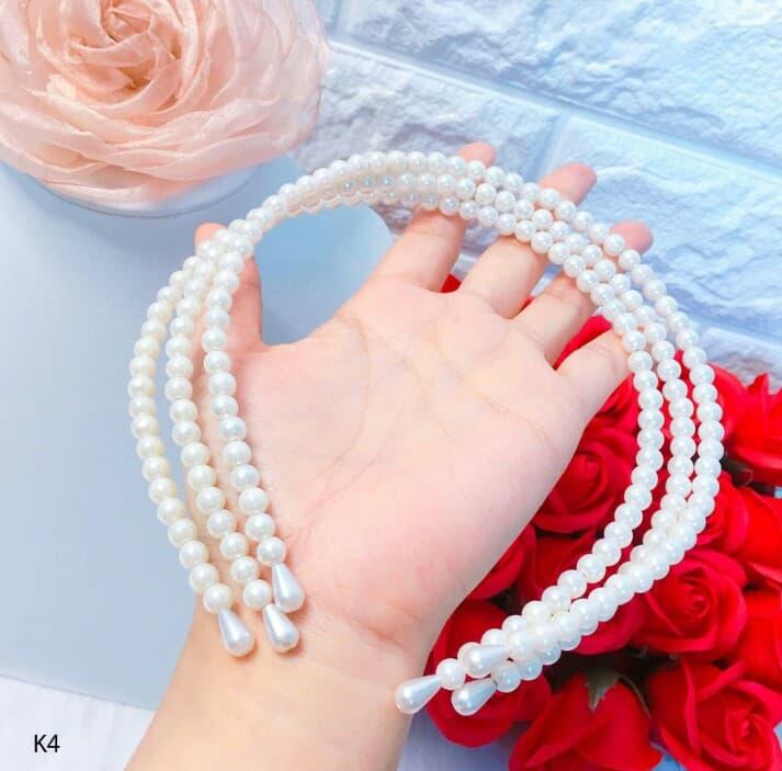 [HCM]Băng đô cài tóc ngọc trai theo phong cách Hàn Quốc ( Tặng kèm 01 dây buộc tóc cực xinh).