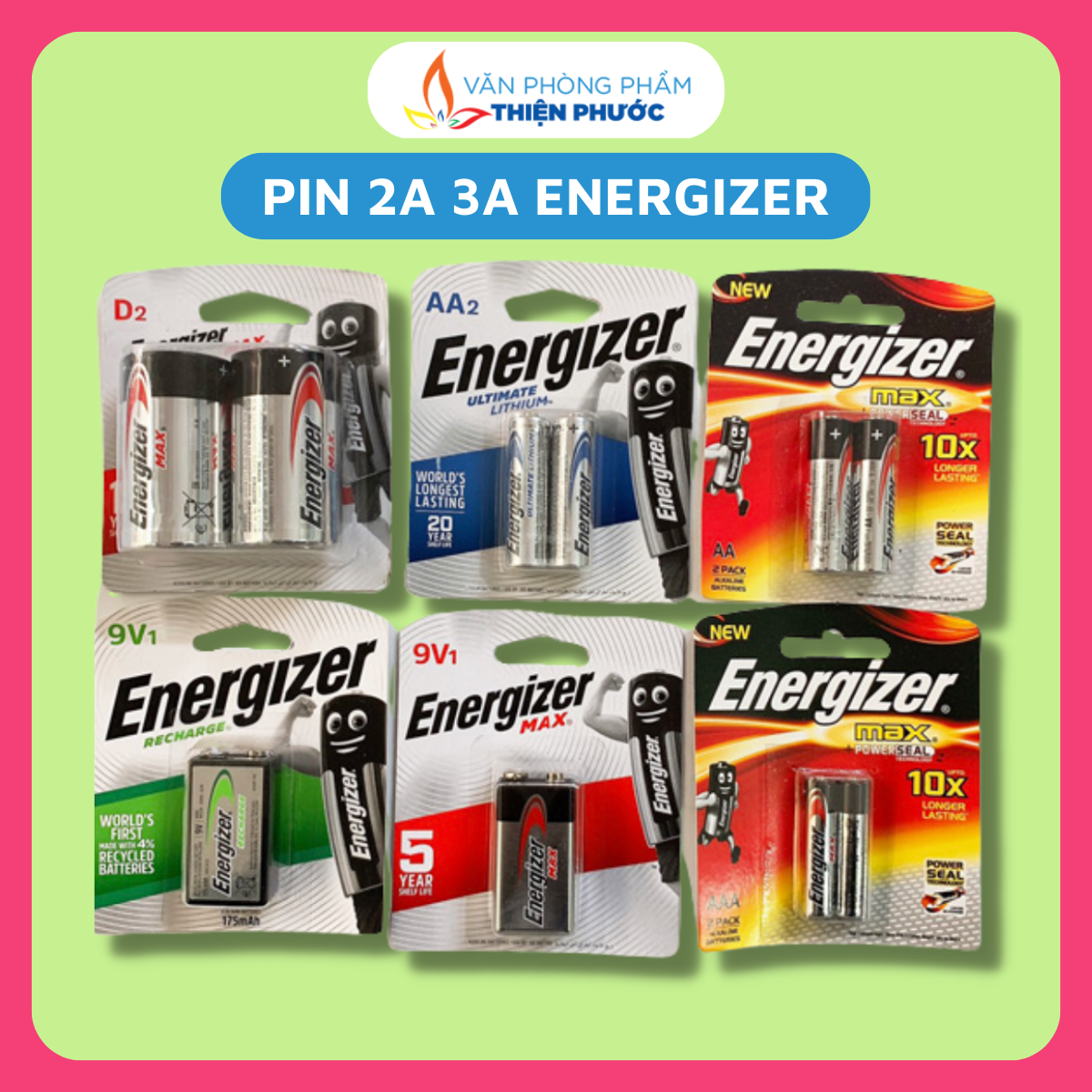 Pin điều khiển 2a 3a energizer chính hãng thiện phước