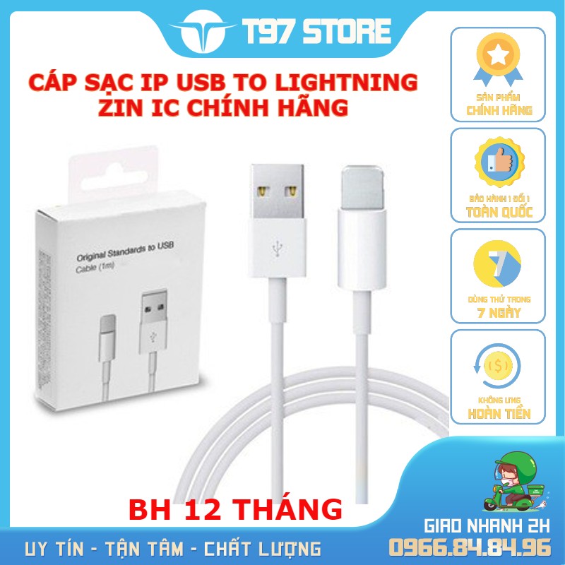 Cáp sạc ip zin ic chính hãng cổng lightning