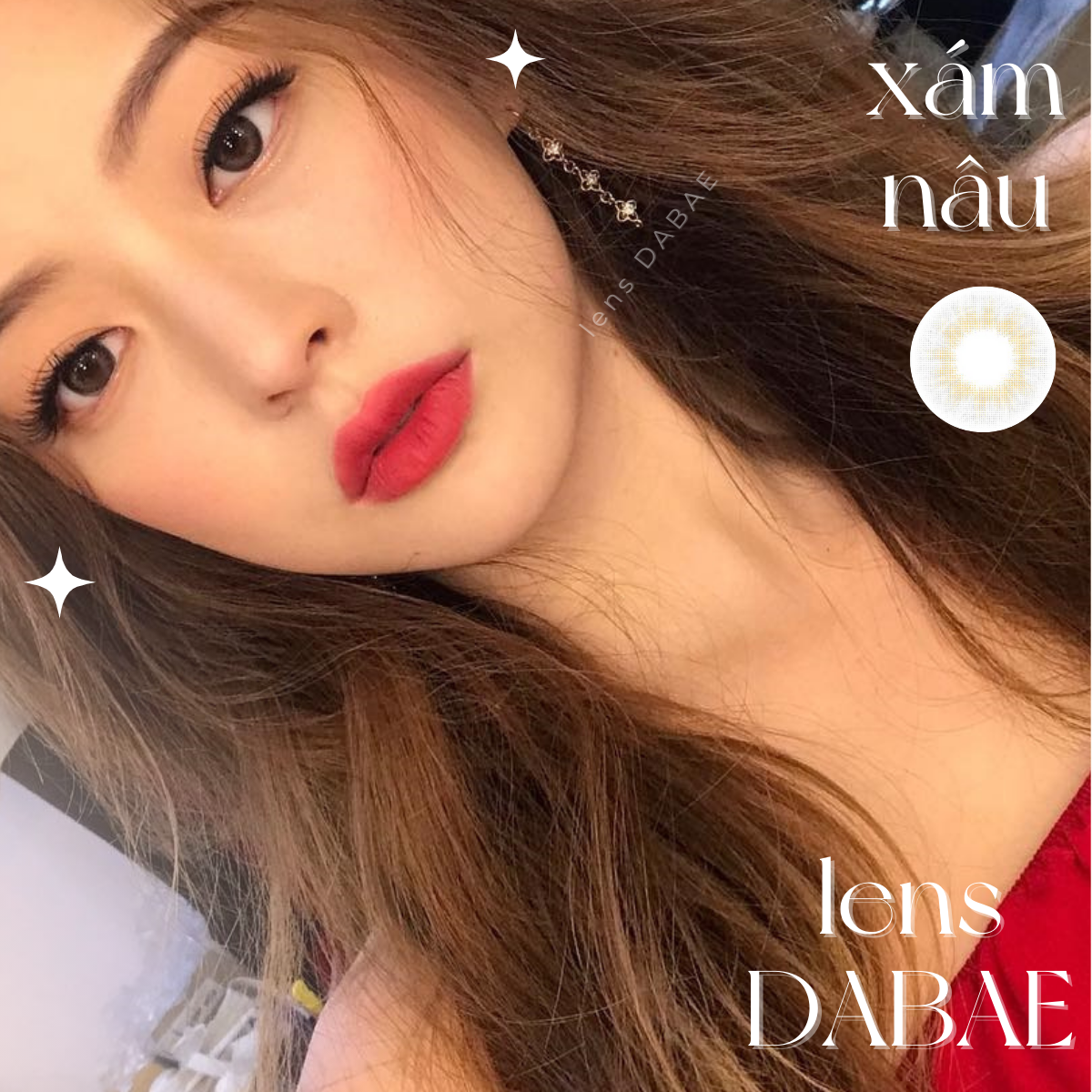 lens mắt cận xám gray pha nâu brown tự nhiên kính áp tròng Hàn Quốc FIT ME GRAY DABAE