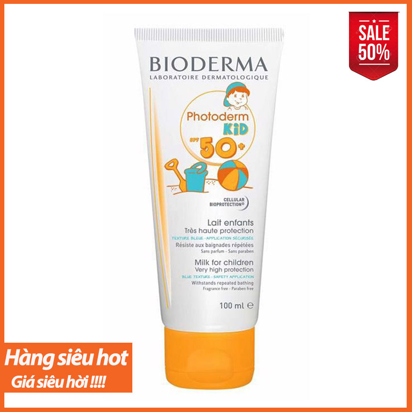 [ HÀNG CHẤT ] Kem Chống Nắng Trẻ Em Bioderma Photoderm Kid Cream SPF50+ 100ml; Bảo Vệ Cho Bé Yêu Của Bạn Dưới Tác Hại Của UVA Và UVB; Thẩm Thấu Nhanh, Không Gây Nhờn Rít.