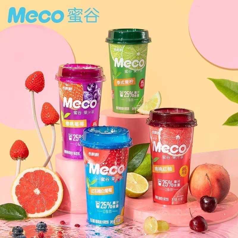 Trà meco trái cây pha sẵn cốc 400ml - ăn vặt denfood