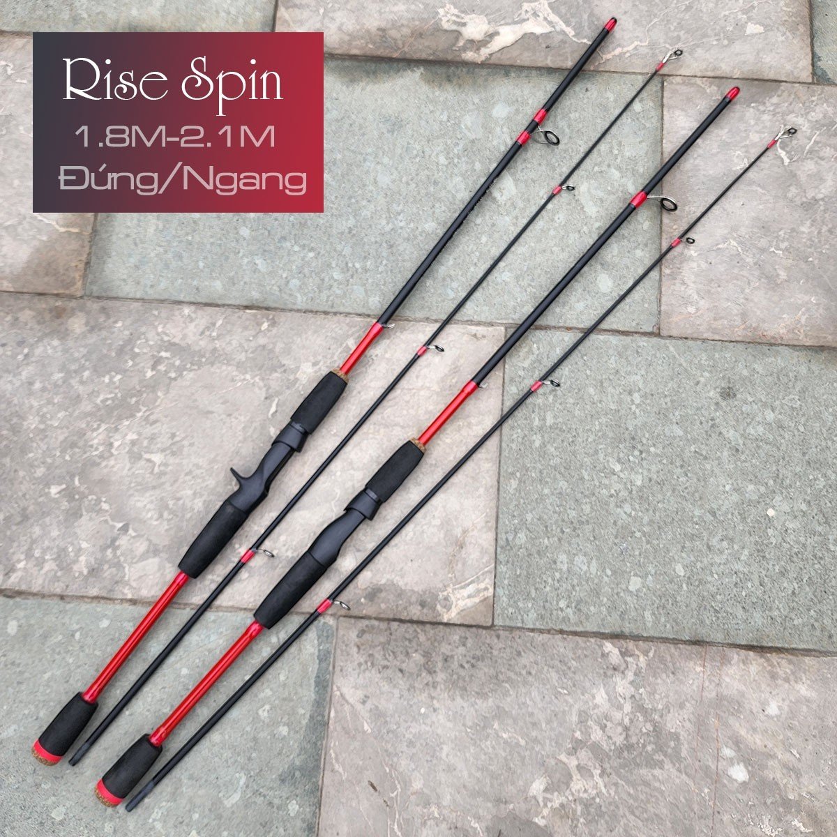 Cần câu lure máy ngang và máy đứng rise spin