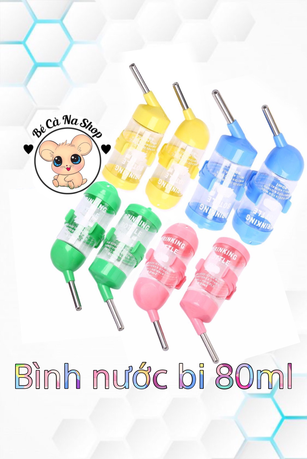 Bình nước bi 80ml và 125ml cho hamster